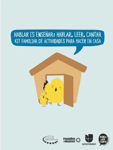 Hablar es enseñar: hablar, leer, cantar Kit familiar de actividades para hacer en casa